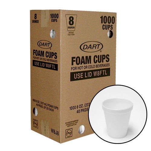 Dart Foam Cups 8 oz Case of 1000 coconuas213