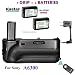 Kastar Infrared Remote Control Professional Vertical Battery Grip (Built-In 2.4G Wireless Contro) + 2 x NP-FW50 Replacement Batteries for Sony ILCE-A6300 / A6300 Digital SLR Camera