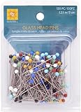 Wrights 881426 Glass Head Multicolor Pins, 150-Pack
