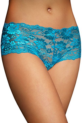 made2envy Lace Back Cross Naughty Panties (M, Blue) LC75074MBLUE