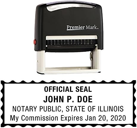 Illinois Notary Self-Inking Rubber Stamp - Meets State Specifications Black