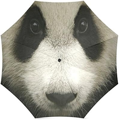 Romatic Valentine's Day Gifts Presents Cute Panda Face Pattern 100% Fabric And Aluminium Foldable High-quality Umbrella