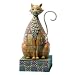Jim Shore Checkers Brown Cat Checkered Pattern Figurine