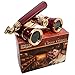 HQRP Opera Glasses Burgundy with Gold Trim w/ Built-In Extendable Handle in HQRP Gift Box