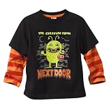 Infant Toddler Boys' Black Long-sleeve 2fer Shirt