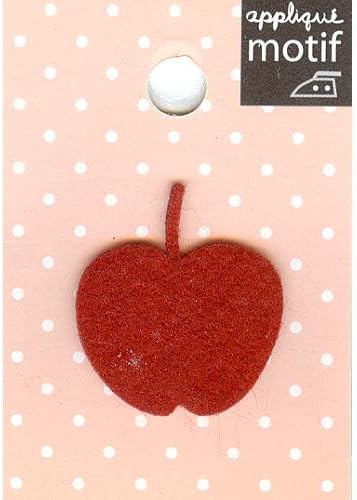 Red Apple Design Small Iron-on Applique (Patch Size:1"x1.25") x 3 pcs