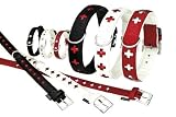 Halsband ART LEATHER PLUS CROSS in 3 Farben und 8 Groessen (von 27cm bis 60cm)