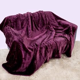 Luxury Soft Plush MINK Throw, EXTRA Large (200cm x 240cm- Suitable for King Size Bed or 2/3 Seater Sofa) Blackcurrant Purple by Viceroybedding