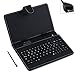 Cisno Universal Micro USB 2.0 PU Leather Keyboard Case Stand For 7'' Android Tablet With Stylus-Black