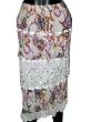 Casual Skirts -White with Pink Color Printed With Sequin Work Wrap Girls Comfortable Clothing In India Size 28 For Free Shipping