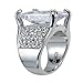 Large Elegant White Gold CZ Cocktail Ring by VictoriasJewelry