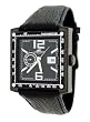 Adee Kaye #AK9293-MIPB Men's Black IP Square Leather Band Automatic Watch