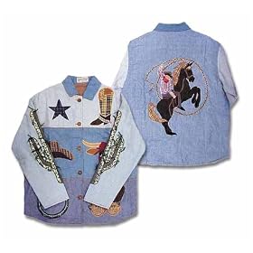 ZK Applique II Theme Wild West Cowboy Jacket - Reversible SM,MD,LG,XL (Click for choices) by TheMountainLine