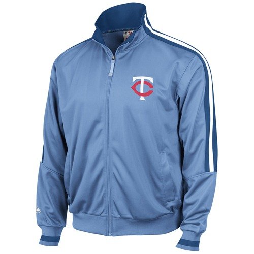MLB Minnesota Twins 1965 Cooperstown Adult Long Sleeve Full Zip Fleece Track Jacket (Pro Col/Pro Nvy/Pro Wht, X-Large)