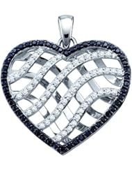 1.02CTW BLACK DIAMOND HEART PENDANT