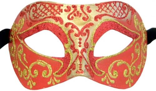 Red And Gold Settecento Venetian Masquerade Mask
