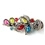 Vintage Style Colorful Floral Hair Barrette with Swarovski Crystals
