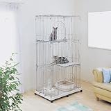 IRIS OHYAMA - Wire Tower 3 Tier Small Animal Pet Cat Cage Pec-903 Silver 