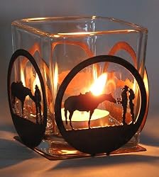 Courting Cowboy Votive Holder