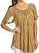Sakkas Ellie Sequin Embroidered Cap Sleeve Scoop Neck Relaxed Fit Blouse