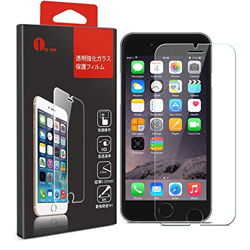 1byone iphone 6/6S 用透明強化ガラス保護フィルム iphone 6/6S 画面を徹底防御! 0.33m超薄