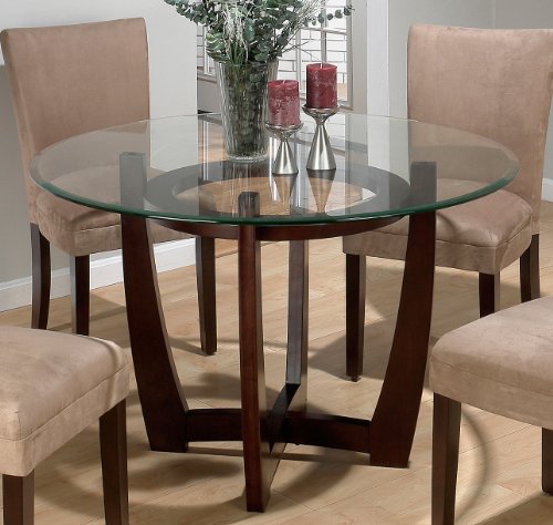 Jofran Carlsbad Collection - Round Glass Top Pedestal Table Jofran Carlsbad Collection - Round Glass Top Pedestal Table