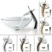 Kraus C-GV-101-12mm-10CH Clear Glass Vessel Sink and Waterfall Faucet, Chrome Kraus C-GV-101-12mm-10CH Clear Glass Vessel Sink and Waterfall Faucet, Chrome