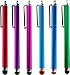 Pack of 6 Stylus - Red, Purple, Pink, Blue, Sea Blue, Green - Universal Touch Screen Pen for Kindle Fire Ipad 1 2 3 Ipod Iphone 4 4S 3g 3gs Motorola Xoom Samsung Galaxy Tab 8.9 10.1, Blackberry Playbook HTC Flyer Evo View Tablet - With Microfiber Cloth In The Friendly Swede® Retail Packaging