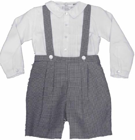 Toddler Boys Houndstooth Shortalls Set 4T