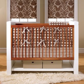 Dwell Baby Dots Chocolate Crib Bedding