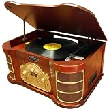 Pyle-HOME PTCDS1U Classical Turntable with AM/FM Radio CD/Cassette and USB Recording