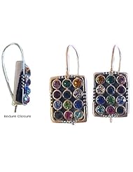 Breastplate Messianic Sterling Silver Earrings Set From Israel -12 Tribes Hoshen