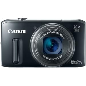 Canon PowerShot SX260 HS 12.1 MP CMOS Digital Camera with 20x Image Stabilized Zoom 25mm Wide-Angle Lens and 1080p Full-HD Video (Black)