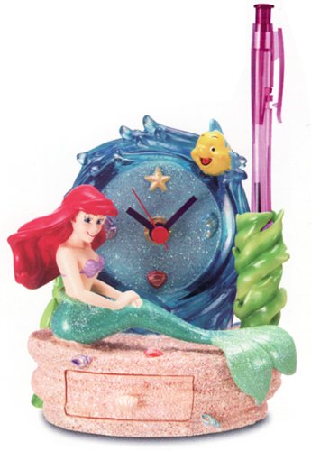 Childrens Toyshop  Toys : Disney's The Little Mermaid Special Edition Ariel Pen Holder with Clock and Paperclip Drawer