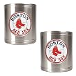 Boston Red Sox MLB 2pc Stainless Steel Can Holder Set- Primary Logo