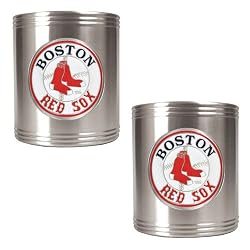 Boston Red Sox MLB 2pc Stainless Steel Can Holder Set- Primary Logo