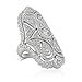 Jankuo Jewelry Curve Plus Size Symmetrical Shape Vintage Style Cubic Zirconia Ring Ship in Gift Box.