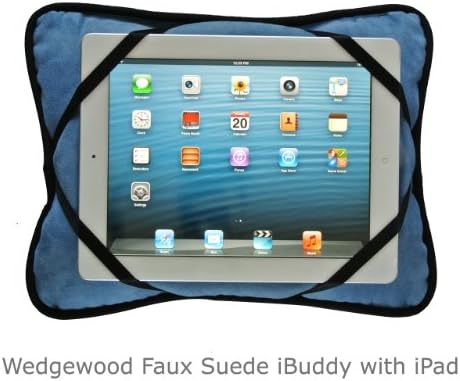 iBuddy - Wedgewood Faux Suede - 14 ½" x 11 ½" - iPad & Tablet Holder Pillow For iPad, iPad 2, iPad 3, iPad 4, iPad with Retina Display, Nook HD+, Samsung Galaxy Tab 10.1 & Google Nexus 10. Fits the larger Electronic Readers, similar to the iPad.