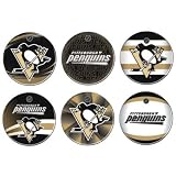 PITTSBURGH PENGUINS OFFICIAL LOGO BUTTONS 6PK