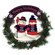 Columbus Blue Jackets NHL Snowman Christmas Wreath (20")