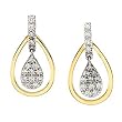 14K Two-Tone Gold Diamond Earrings - 0.25 Ct.