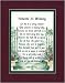 "Someone Is Missing" (Female) Touching 8x10 Bereavement Poem, Double-matted In Burgundy/Dark Green, And Enhanced With Watercolor Graphics.