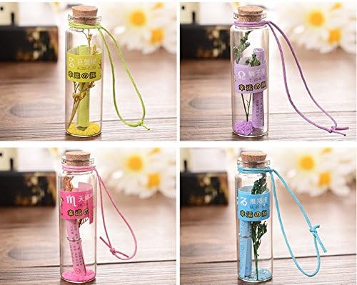 24 Pcs Mini Glass Message Wishing Bottle Glass Jars, Creative Home Decor, with Cork Stoppers Wishing Paper Lavender for Wedding Favors