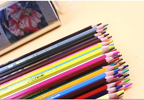 48 Watercolor Pencils Coloring Water Soluble Pencil Triangle Barreled Drawing Pencil Set Fine Art Supply for Coloring Books/ Artist Sketch/ Scrapbooking Sketching (48 Colors)