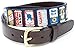 Beer Can Needlepoint Menâ€™s Belt Hand-stitched Using Top Quality Cotton on Full Grain Leather Backing (Size 38)