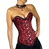Vollbrust-Korsett aus Satin & Spitze rot/schwarzvon "Zugeschn�rt Shop"