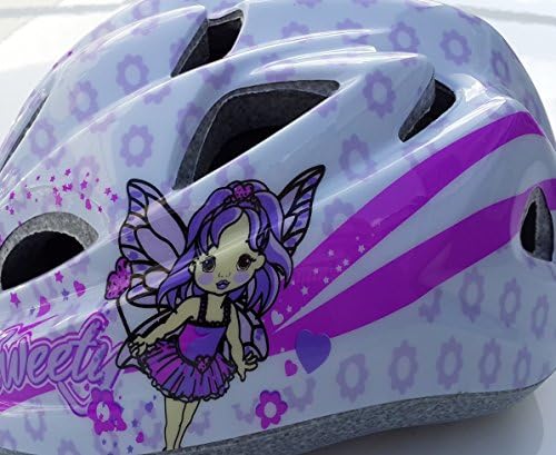 New Pink &amp; White Fairy Girl Kids Safety Bike Cycling Skateboard Helmet One Size
