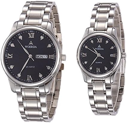 WOERDA Ori-0906 Pure Steel Band Black dail Analog Wrist SAPPHIRE CRYSTAL WATCH For Couple lovers
