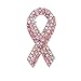 Spinningdaisy Breast Cancer Awareness Pink Crystal Ribbon Brooch Pin