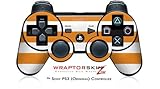 Sony PS3 Controller Skin Kearas Psycho Stripes Orange and White